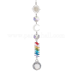 Стеклянные круглые и восьмиугольные бусины подвесные ловцы солнца&nbsp;HJEW-JM04602-02