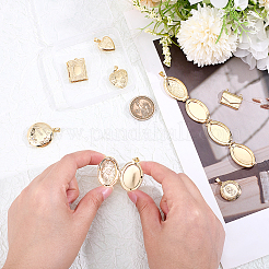 8 pièces 8 styles pendentifs médaillon en laiton&nbsp;KK-PH0014-92