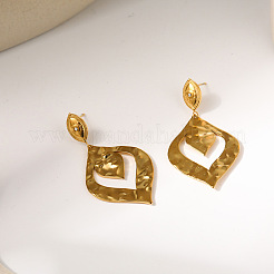 Boucles d'oreilles pendantes en acier inoxydable 304 avec strass&nbsp;WG70B51-01