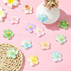 18 шт. 9-цветные градиентные и светящиеся непрозрачные смоляные кабошоны&nbsp;RESI-CJ0004-24