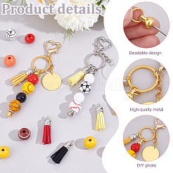 Наборы для самостоятельного изготовления бисерных брелоков из дерева и спортивных мячей&nbsp;DIY-PH0023-91