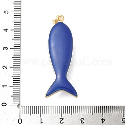 Fisch aus Messing Mikro ebnen Zirkonia Anhänger&nbsp;KK-K408-49G-03