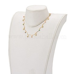 Латунь эмаль кулон ожерелья&nbsp;NJEW-JN03322