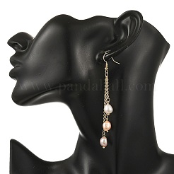 Orecchini pendenti con nappe di perle coltivate d'acqua dolce naturali.&nbsp;EJEW-JE07381-02