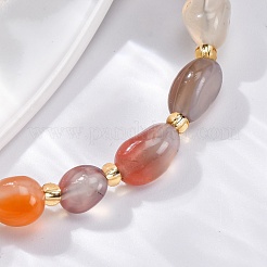 Braccialetti con perline di corniola naturale da donna&nbsp;G-P563-07P-18