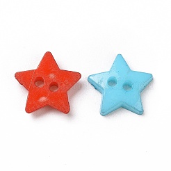 2-Loch-Acryl-Stern-12 mm Pullover Kinder Kleidung Zubehör&nbsp;X-BUTT-E053-M