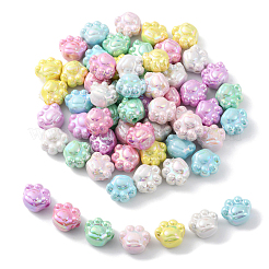 70шт 7 цвета непрозрачные акриловые бусины в виде кошачьей лапы&nbsp;MACR-CJ0001-48