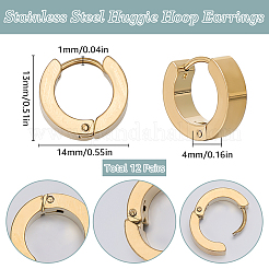 12 пара сережек-колец Huggie Hoop из нержавеющей стали 304&nbsp;EJEW-SC0001-56