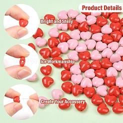 100шт 2 цвета непрозрачные акриловые бусины&nbsp;OACR-YW0004-28
