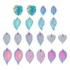 40 pendentif en filigrane d'acier inoxydable 201 avec placage ionique (IP) de 10 styles&nbsp;STAS-BY0001-06