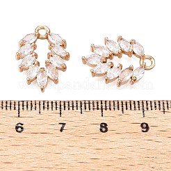 Messing micro pave klare zirkonia anhänger&nbsp;KK-T060-33G-RS