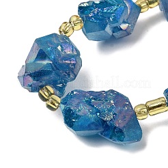 Гальванизированные нити из необработанных натуральных аметистов&nbsp;G-Z131-J02-02