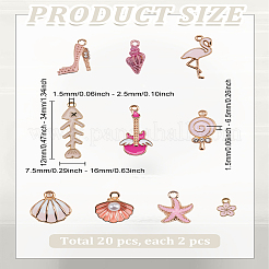 20шт 10 стиля подвески из сплава с эмалью&nbsp;ENAM-LP0001-29