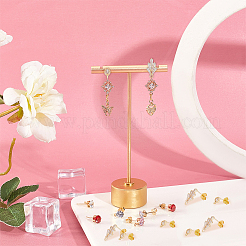 16 paio di orecchini a bottone in ottone con zirconi cubici in stile 2&nbsp;ZIRC-DC0001-11