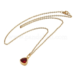 Collares colgantes de circonio cúbico triangular&nbsp;NJEW-F303-01G