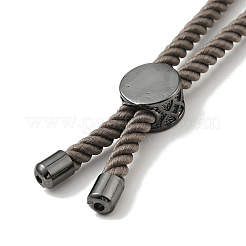 Bracelets coulissants en corde milan torsadée à moitié finis&nbsp;FIND-G032-01B-07