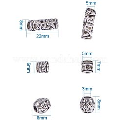 Сплавочные овальные бусины тибетского стиля &nbsp;PALLOY-PH0012-21