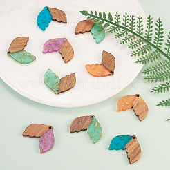 Подвески из прозрачной смолы и ореха&nbsp;RESI-CJ0001-68