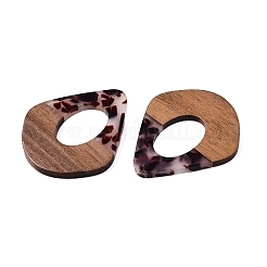 Pendenti in resina trasparente e legno di noce&nbsp;RESI-T057-07B