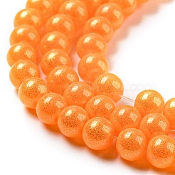 Chapelets de perles rondes en verre peint par pulvérisation&nbsp;DGLA-Q015-6mm-36
