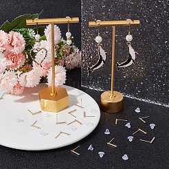 40 шт. латунные серьги-гвоздики&nbsp;KK-BBC0005-21G