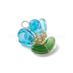 Подвески из латунного стекла с цветами&nbsp;PALLOY-MZ00630-06