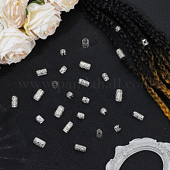150 pieza de 6 estilos de cuentas de rastas de hierro para decoración del cabello&nbsp;OHAR-PA0001-06S