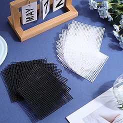 20 Stück quadratische Kunststoffnetz-Canvas-Platten in zwei Farben&nbsp;DIY-GF0009-67