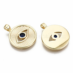 Латунные микро-паве синие подвески с фианитом&nbsp;KK-S356-216G-NF