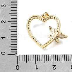 Pendentifs en laiton micro pavé de zircone cubique transparent pour la saint-valentin&nbsp;KK-C263-29C-G