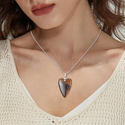 Collana con ciondolo a forma di cuore con pietre preziose naturali e sintetiche&nbsp;NJEW-TA00066