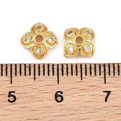 Messing Micro Pave klare Zirkonia Perlenkappen&nbsp;CU-CBA6A75-26G