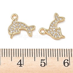 Breloques en laiton avec zircone cubique de micro pave&nbsp;KK-D261-13G