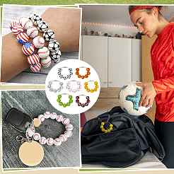 7 шт. деревянные бусины для спортивных мячей подвеска украшение&nbsp;HJEW-PH02177