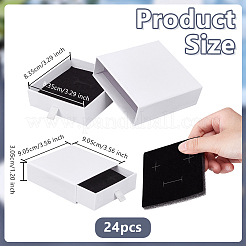 24 шт. квадратные картонные коробки для упаковки ювелирных изделий&nbsp;CON-OC0001-75