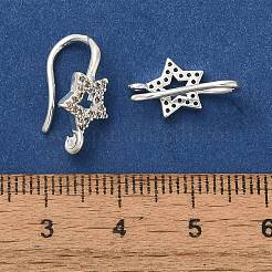 Ganchos para pendientes con revestimiento de latón y micro pavé de circonitas cúbicas transparentes&nbsp;KK-A231-08S