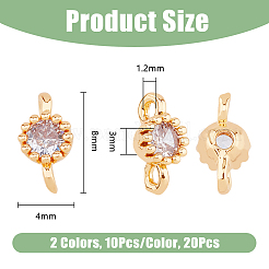 20 шт. 2-х цветные латунные подвески-соединители с паве из стекла&nbsp;KK-FI0001-06