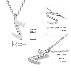 Colliers avec pendentif initial en argent sterling plaqué rhodium&nbsp;JN922A