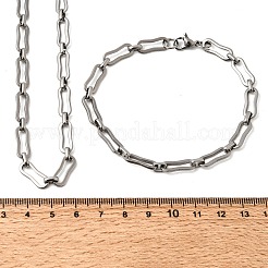 Set di gioielli con collana e bracciale a catena in acciaio inossidabile 304&nbsp;SJEW-L199-14P