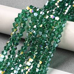 Transparentes perles de verre de galvanoplastie brins&nbsp;GLAA-F029-4mm-A10