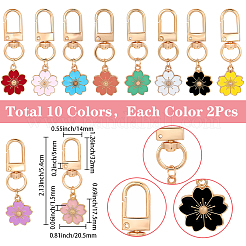 20 шт. 10-х цветная эмалевая подвеска в виде цветка&nbsp;HJEW-SC0002-80