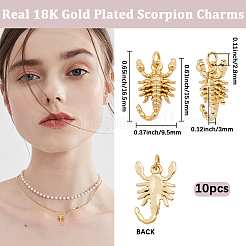 10 шт. латунные подвески в виде скорпиона&nbsp;KK-BBC0022-83