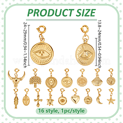 16 pendentif décoratif en acier inoxydable 304&nbsp;HJEW-PH02354