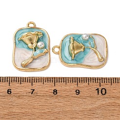 Сплав эмали цветочные кулоны&nbsp;ENAM-B028-41KCG-06