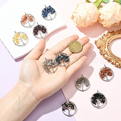 5 шт. подвески из смешанных драгоценных камней&nbsp;G-YW0002-46