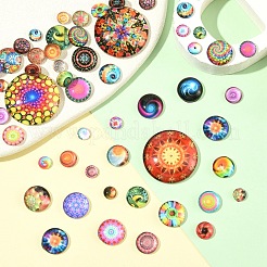 40 Stück Glascabochons mit flacher Rückseite&nbsp;GLAA-YW0005-32A