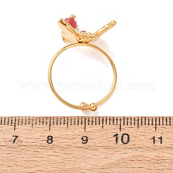 Anelli aperti con polsino in acciaio inossidabile 304 e zirconi cubici&nbsp;RJEW-D354-01B-G
