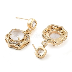 Серьги-гвоздики из латуни со стеклом&nbsp;EJEW-Q800-12KCG