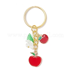 9 шт. 9 стиля эмалированных брелоков из сплава с акриловыми цветами банана&nbsp;KEYC-JKC01348