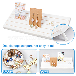 5-слотовая деревянная подставка для серег с наклоном назад&nbsp;EDIS-WH0021-36D